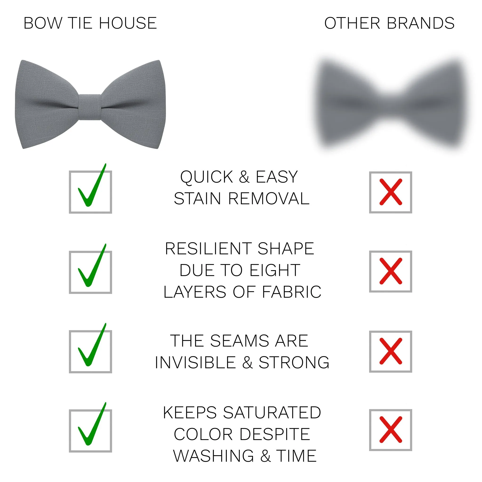Linen Stone Grey Bow Tie