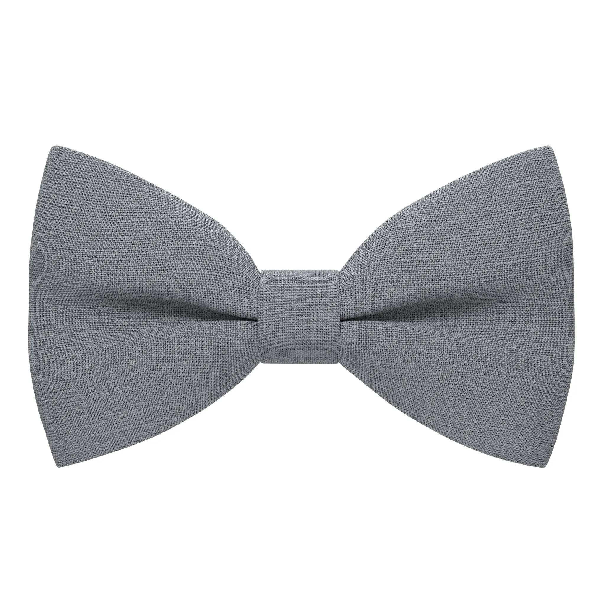 Linen Stone Grey Bow Tie