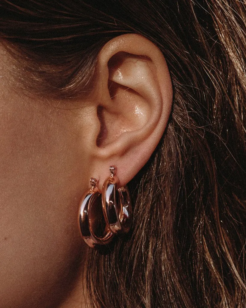 LUV AJ - The Baby Amalfi Tube Hoops in Rose Gold