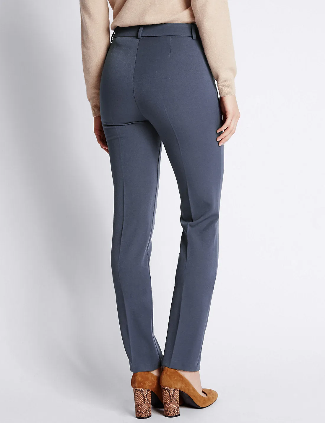 M&S Womens Indigo Slim Leg Trousers