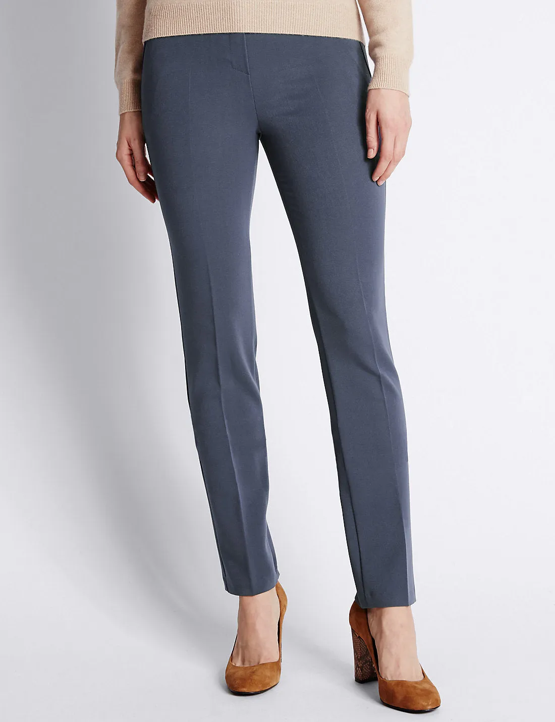 M&S Womens Indigo Slim Leg Trousers