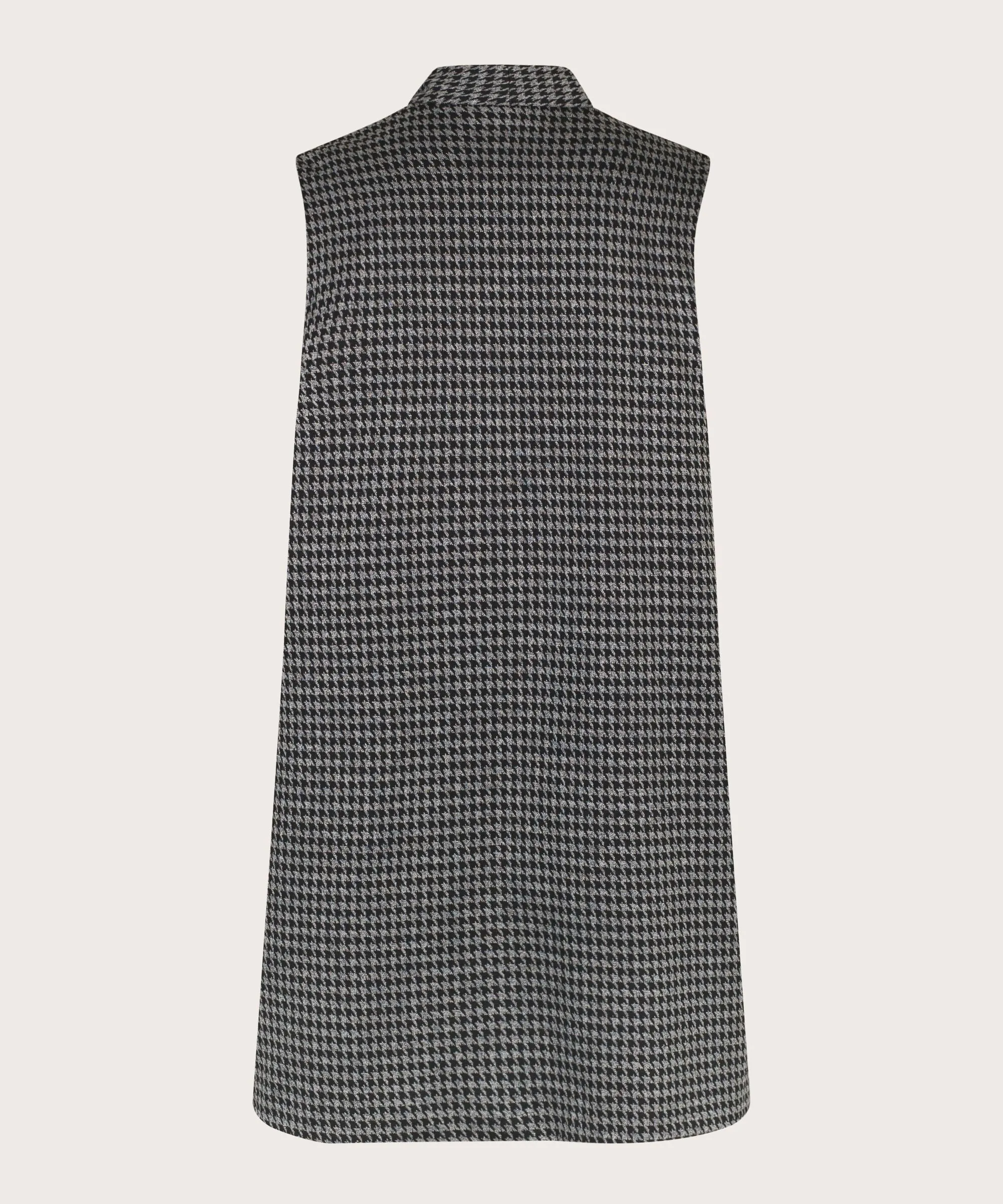 Masai Jorgine Long Waistcoat Black Houndstooth Pattern