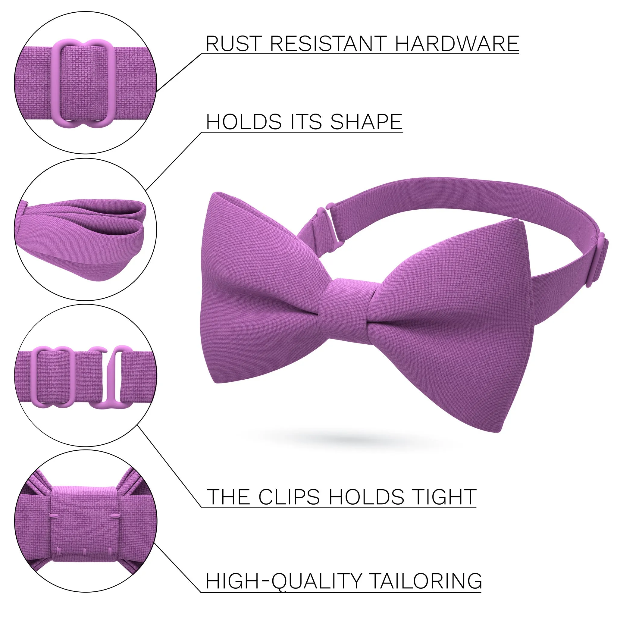 Mauve Rose Bow Tie