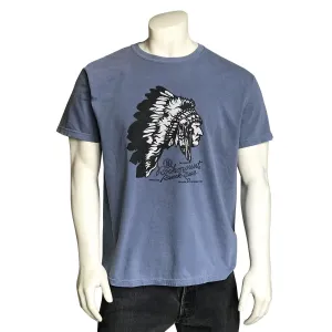 Men's Blue 100% Cotton Chief Western T-Shirt