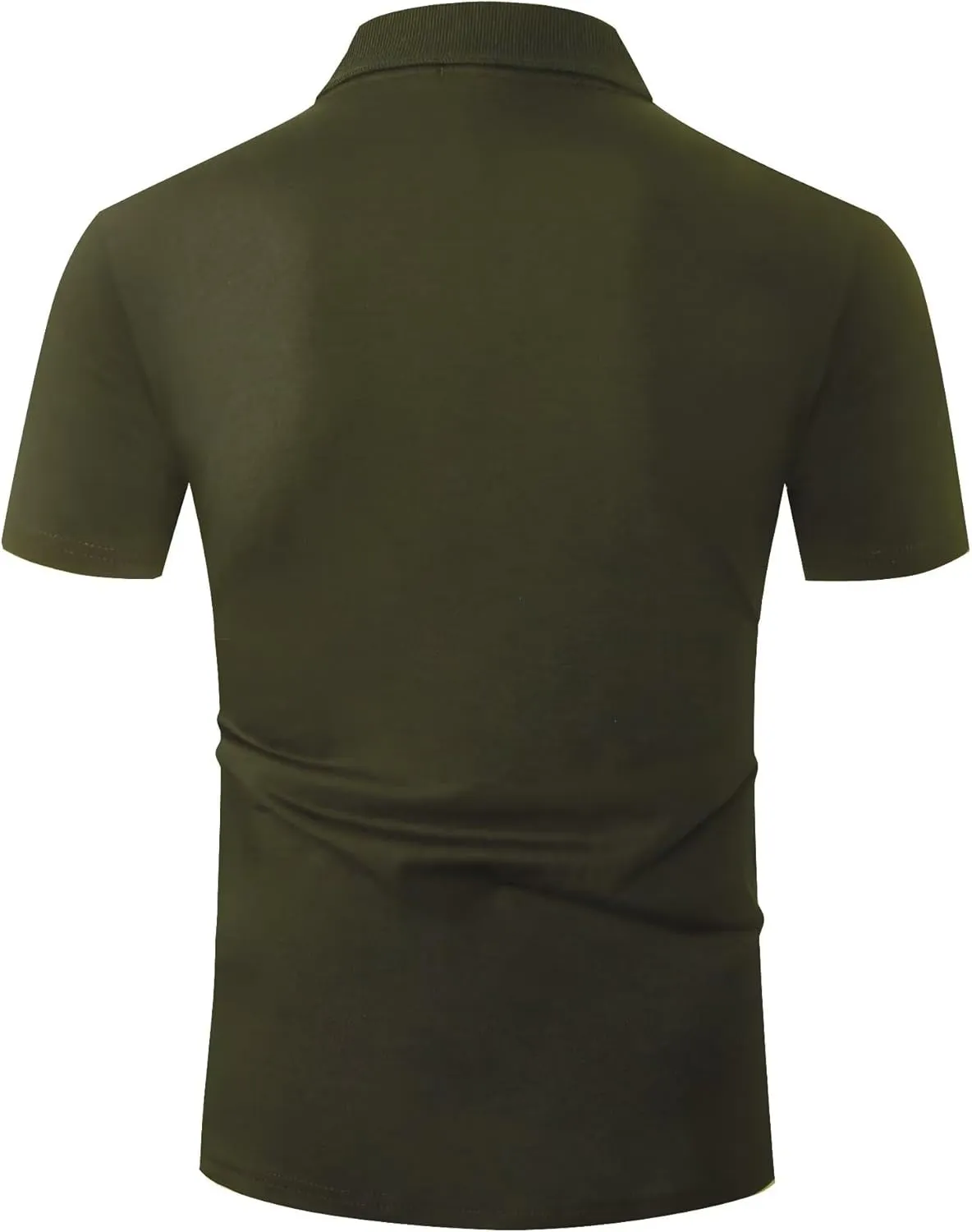 Mens Polo Shirts Cotton 3-Button Solid Short Sleeve Polo Rugby Shirts with Collar
