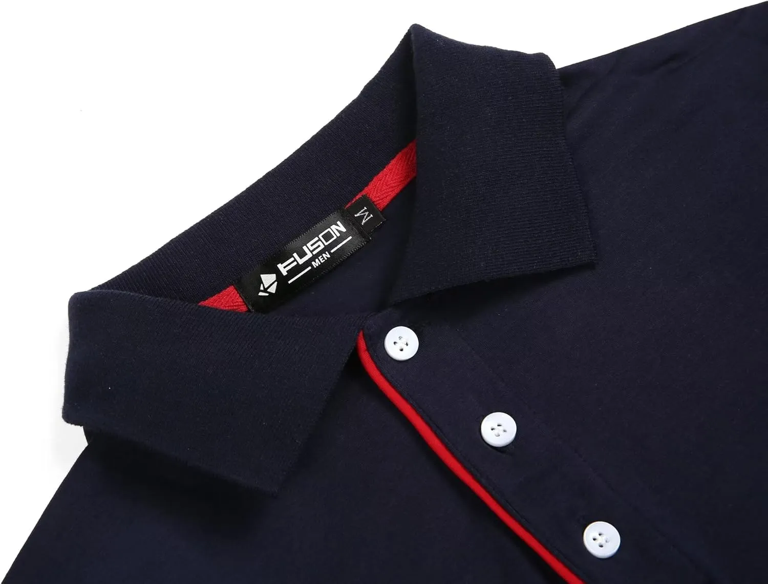 Mens Polo Shirts Cotton 3-Button Solid Short Sleeve Polo Rugby Shirts with Collar