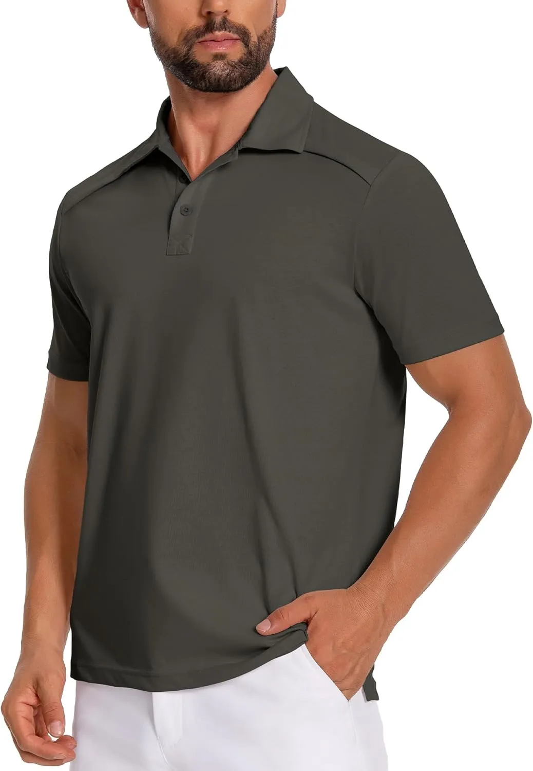 Mens Polo Shirts Short Sleeve Quick Dry Golf Casual Collared Tops Moisture Workout Cotton Polo T Shirts