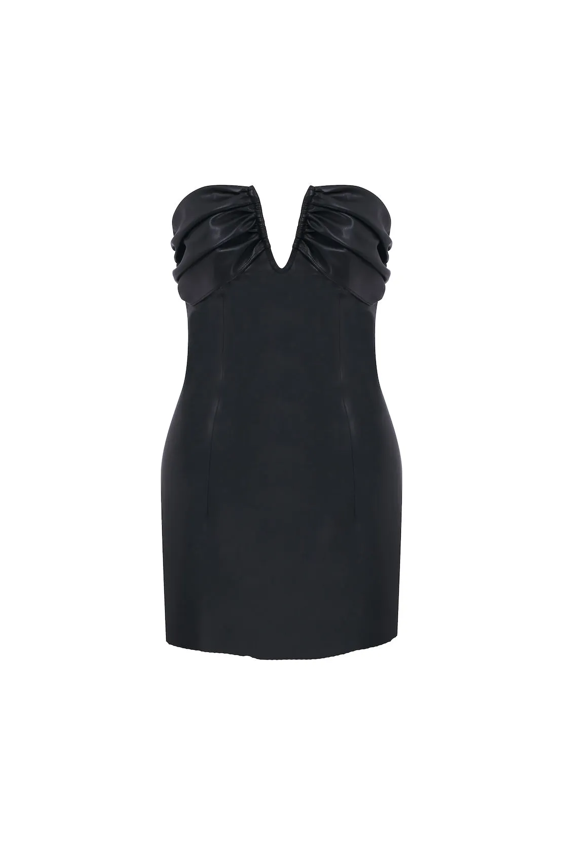 Miora Mini Leather Dress In Black