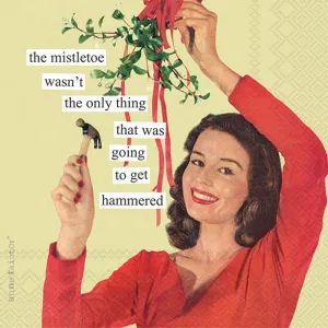 Mistletoe Christmas Paper Cocktail Napkins