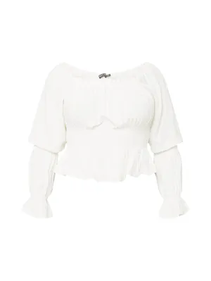 Nasty Gal blouse, white