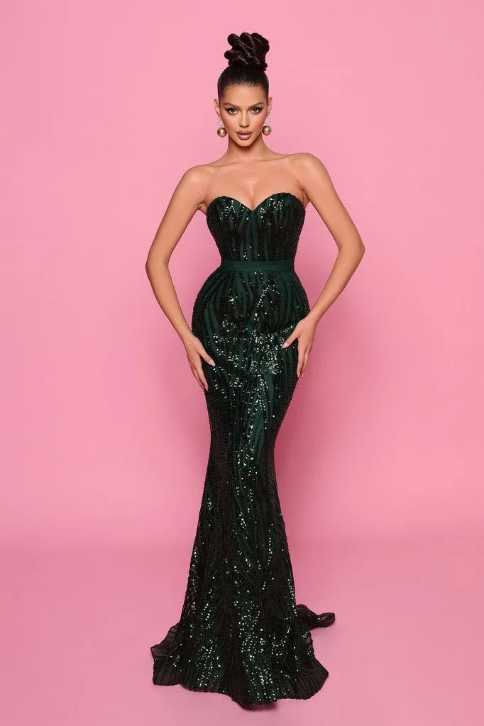 Nicoletta Emerald Evening Dress