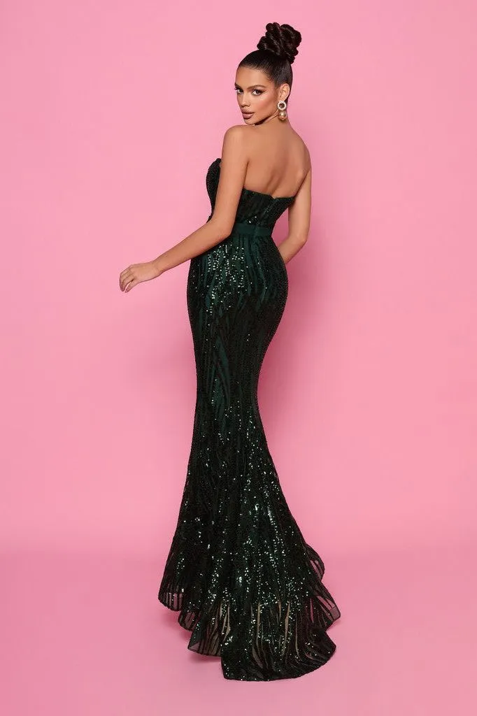 Nicoletta Emerald Evening Dress