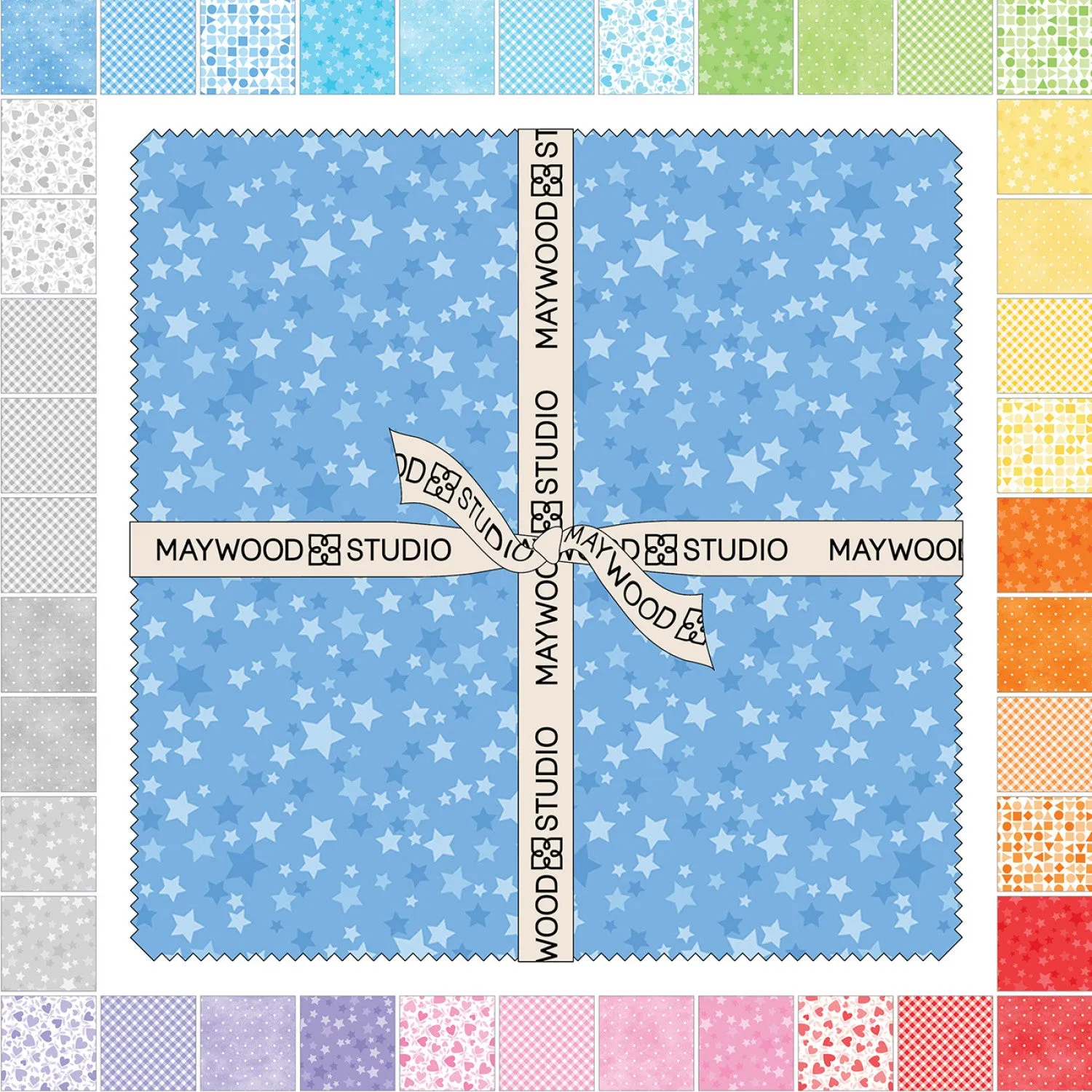 Playtime Flannel Basics 10-inch Squares (42pcs) from Maywood Studio