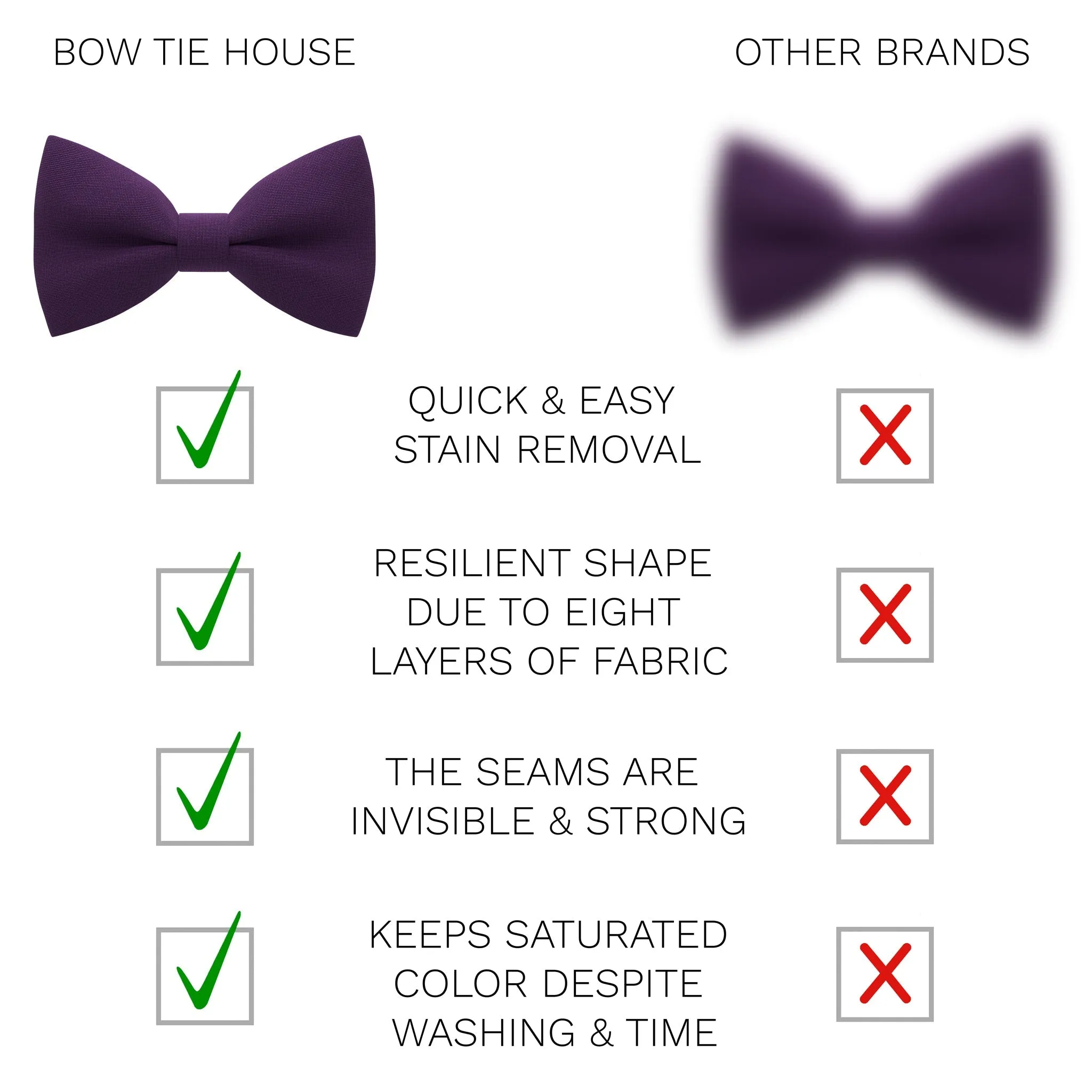 Plum Bow Tie with Handkerchief Set