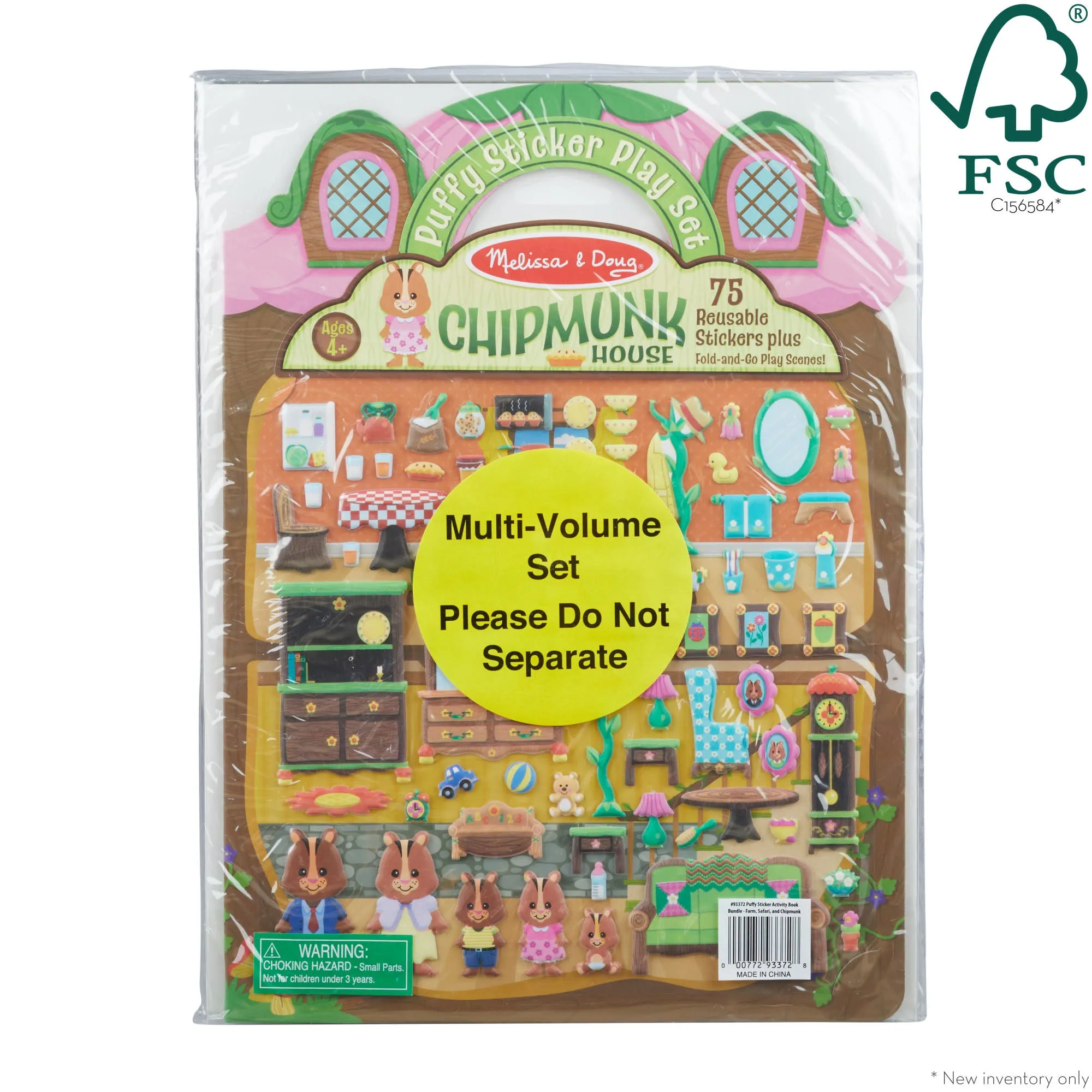 Puffy Sticker Play Set 3-Pack: On the Farm, Safari, Chipmunk House