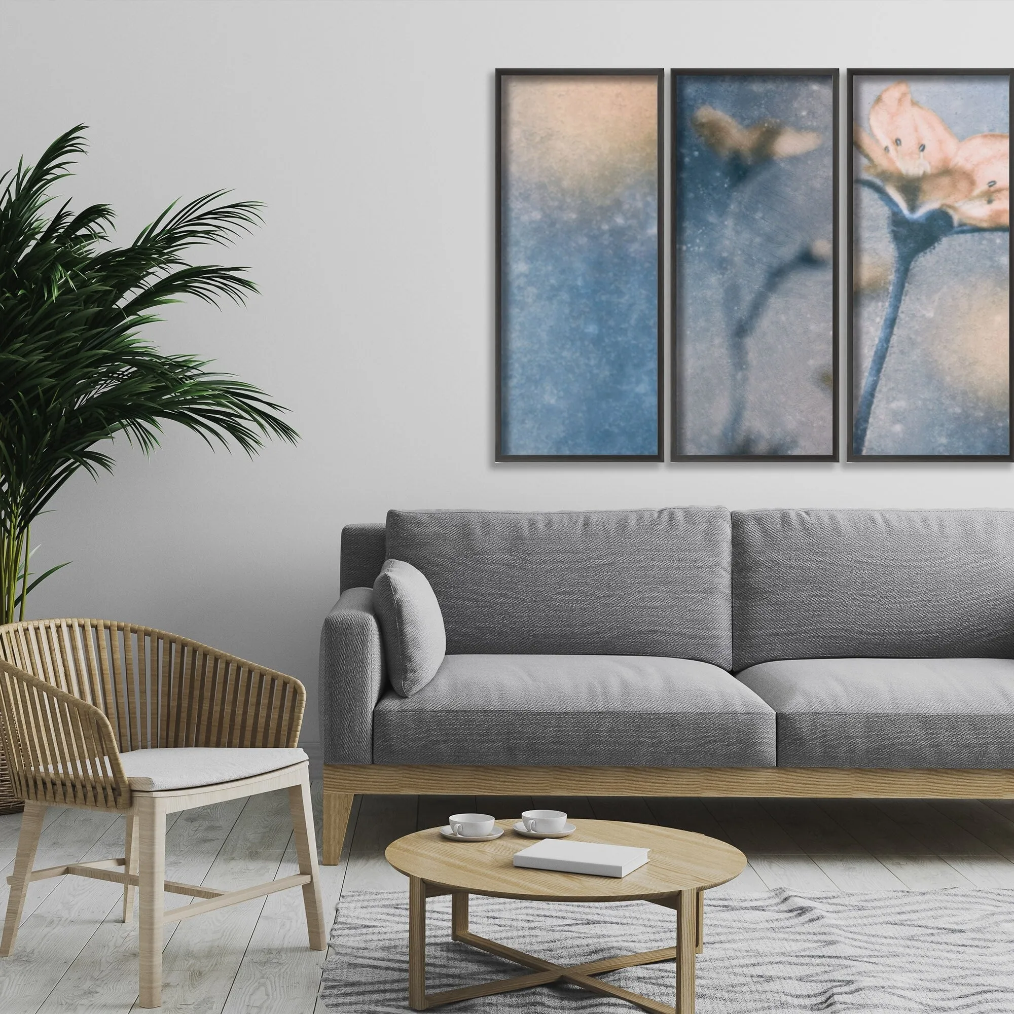 "Blue Winter" Framed 3-Piece Wall Art Set by Delphine Devos
