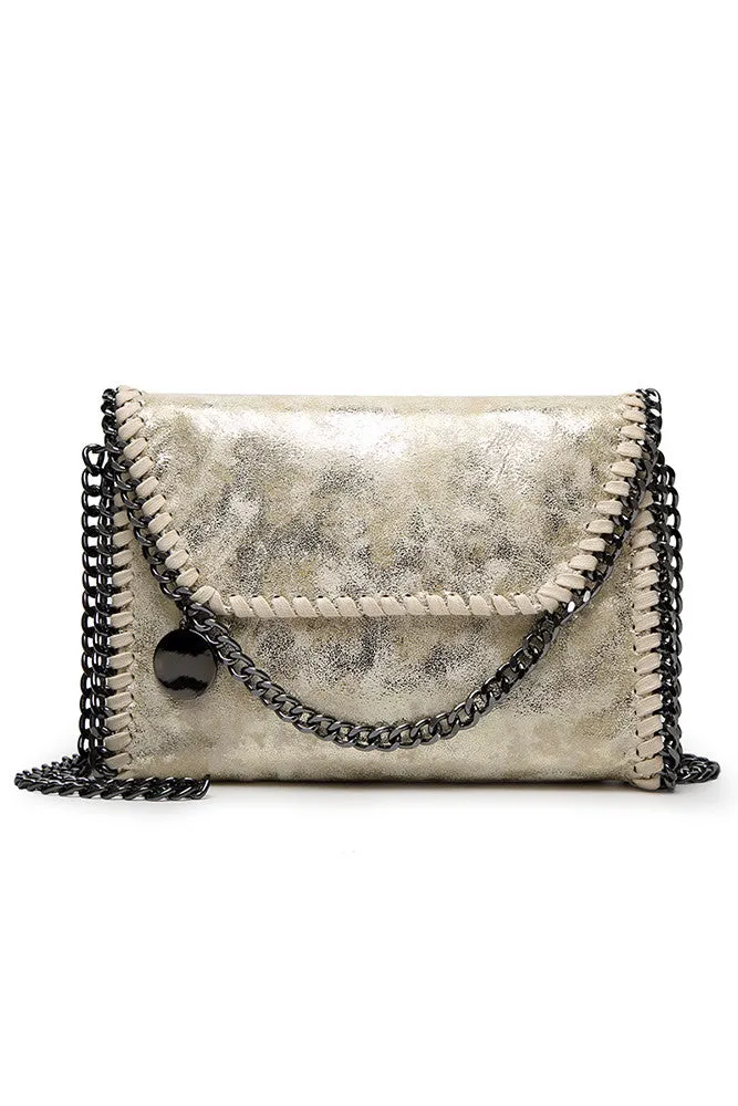 Rebel Champagne Gold Chain Handbag