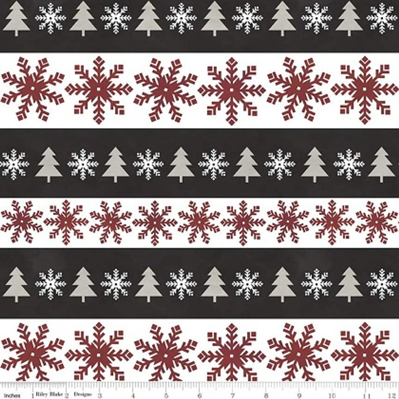 Riley Blake Hello Winter F11942 - Black Stripe