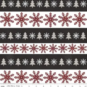 Riley Blake Hello Winter F11942 - Black Stripe
