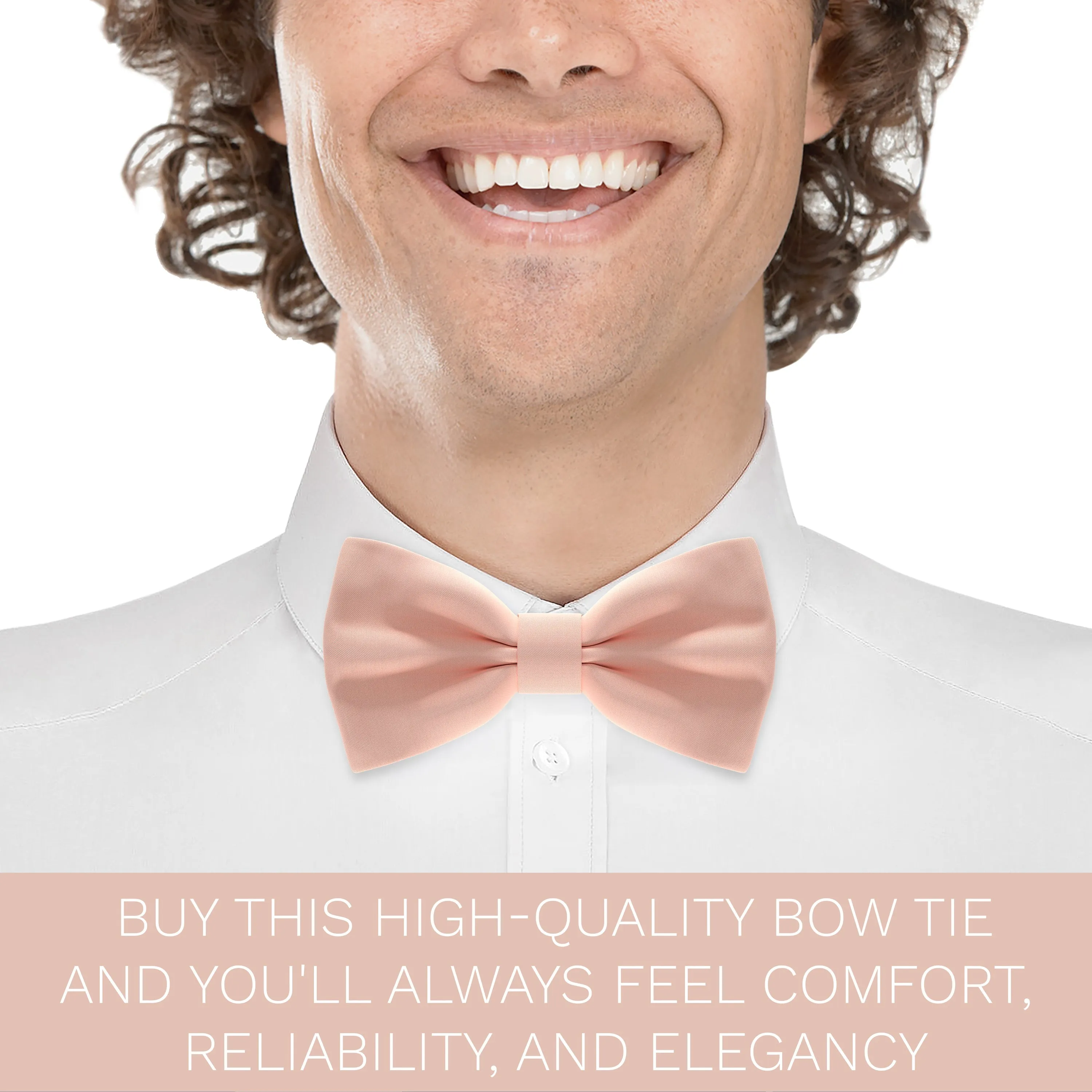 Satin Light Peach Bow Tie