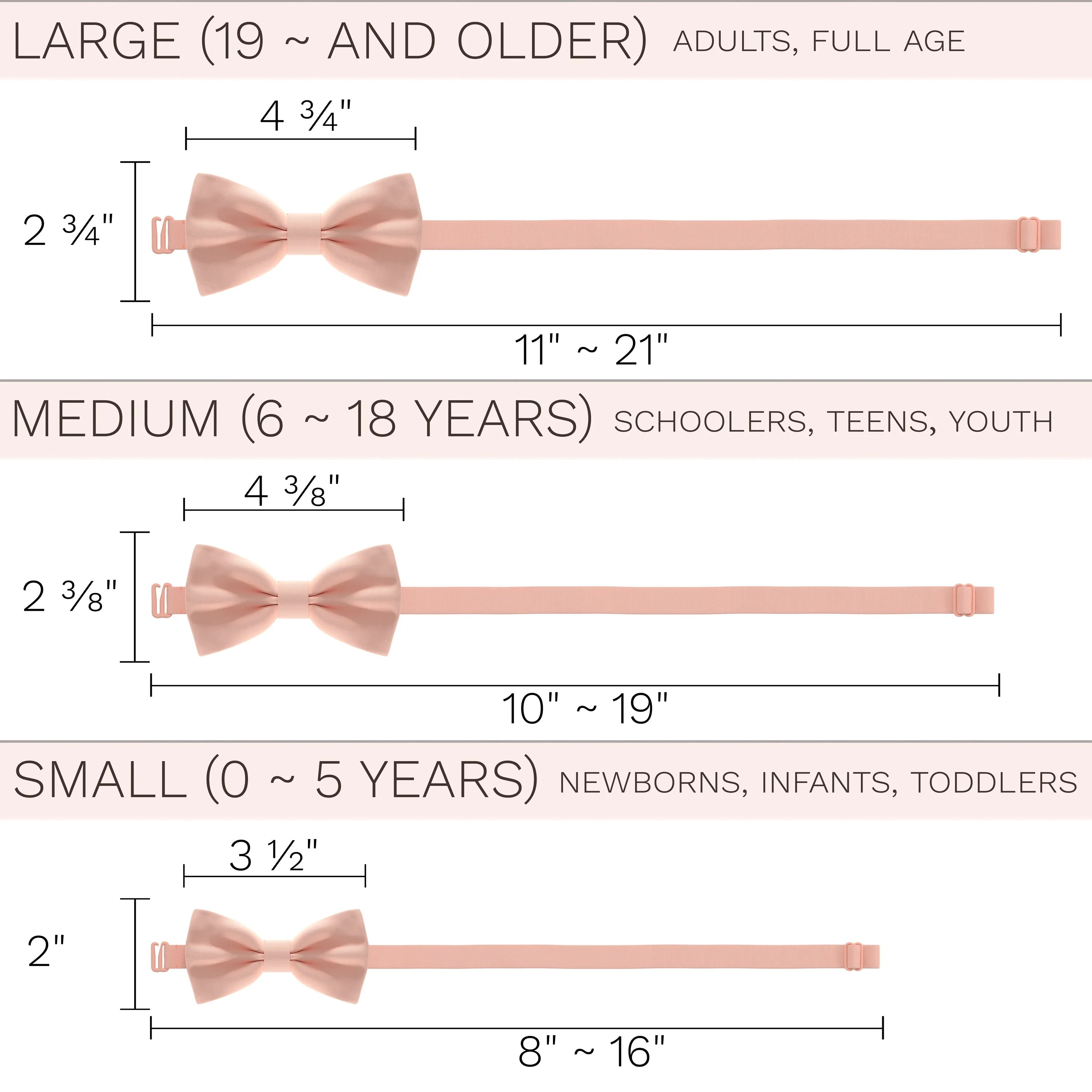 Satin Light Peach Bow Tie