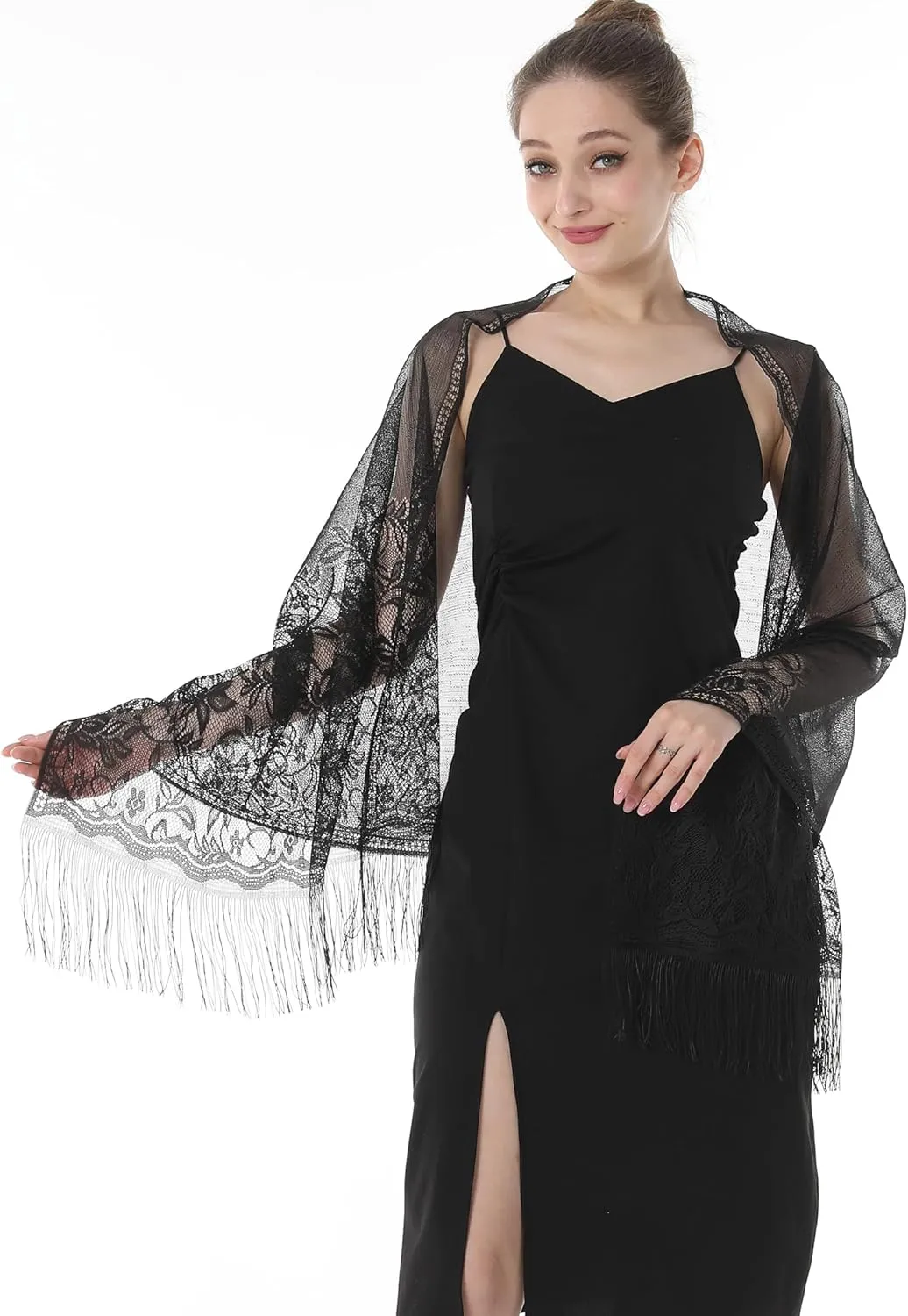Shawls and Wraps for Evening Dresses Lace Scarfs for Women Pashmina Wedding Formal Shawl