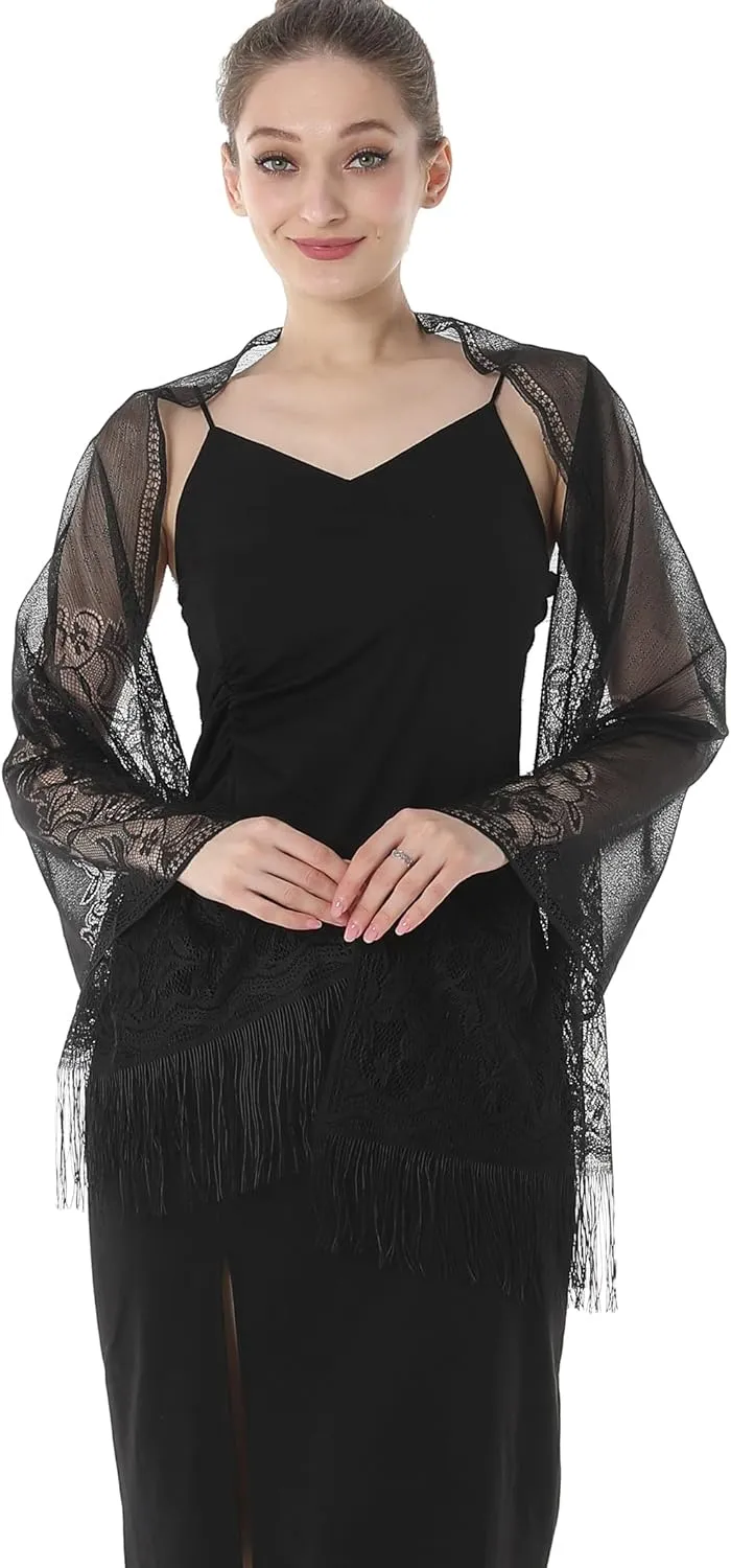 Shawls and Wraps for Evening Dresses Lace Scarfs for Women Pashmina Wedding Formal Shawl