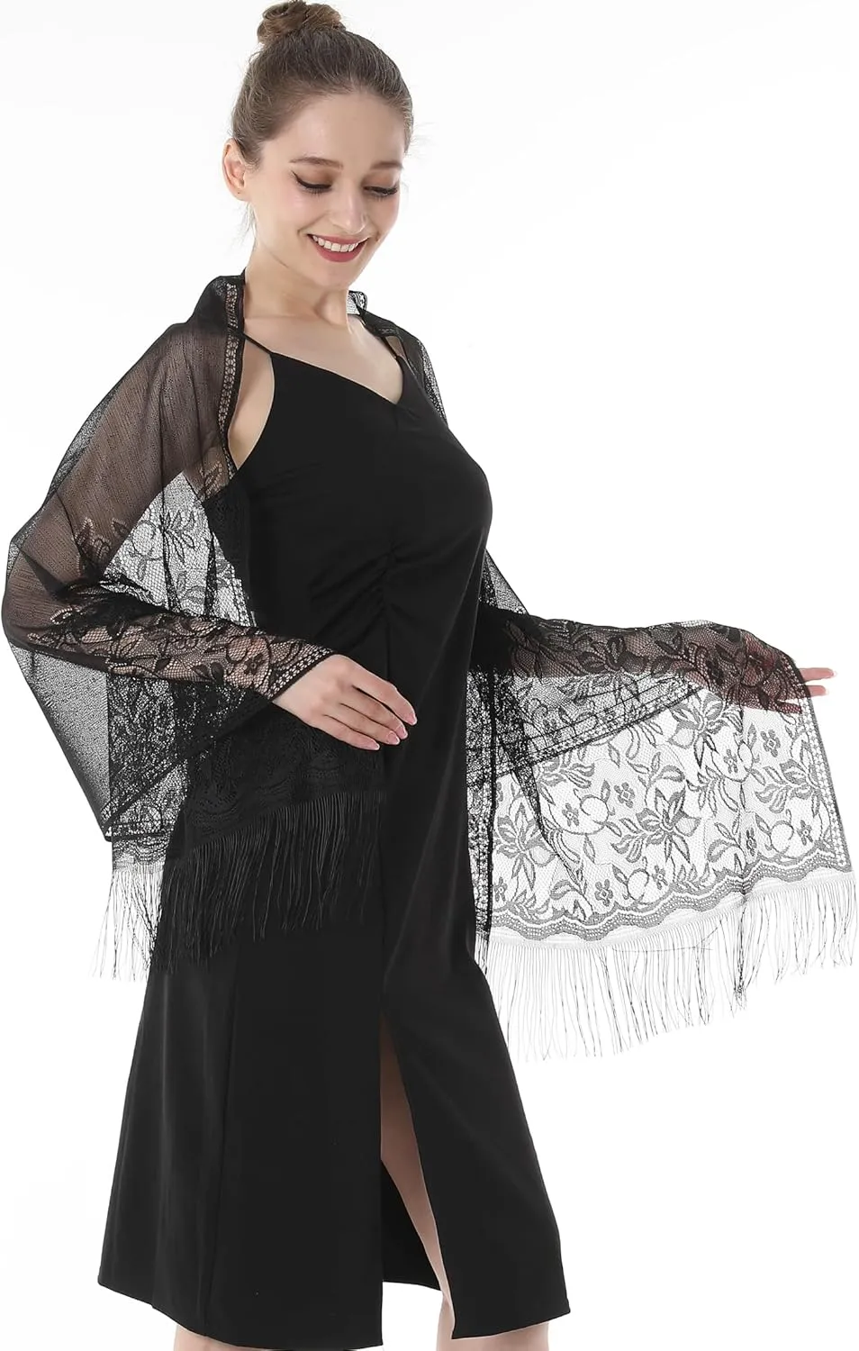 Shawls and Wraps for Evening Dresses Lace Scarfs for Women Pashmina Wedding Formal Shawl
