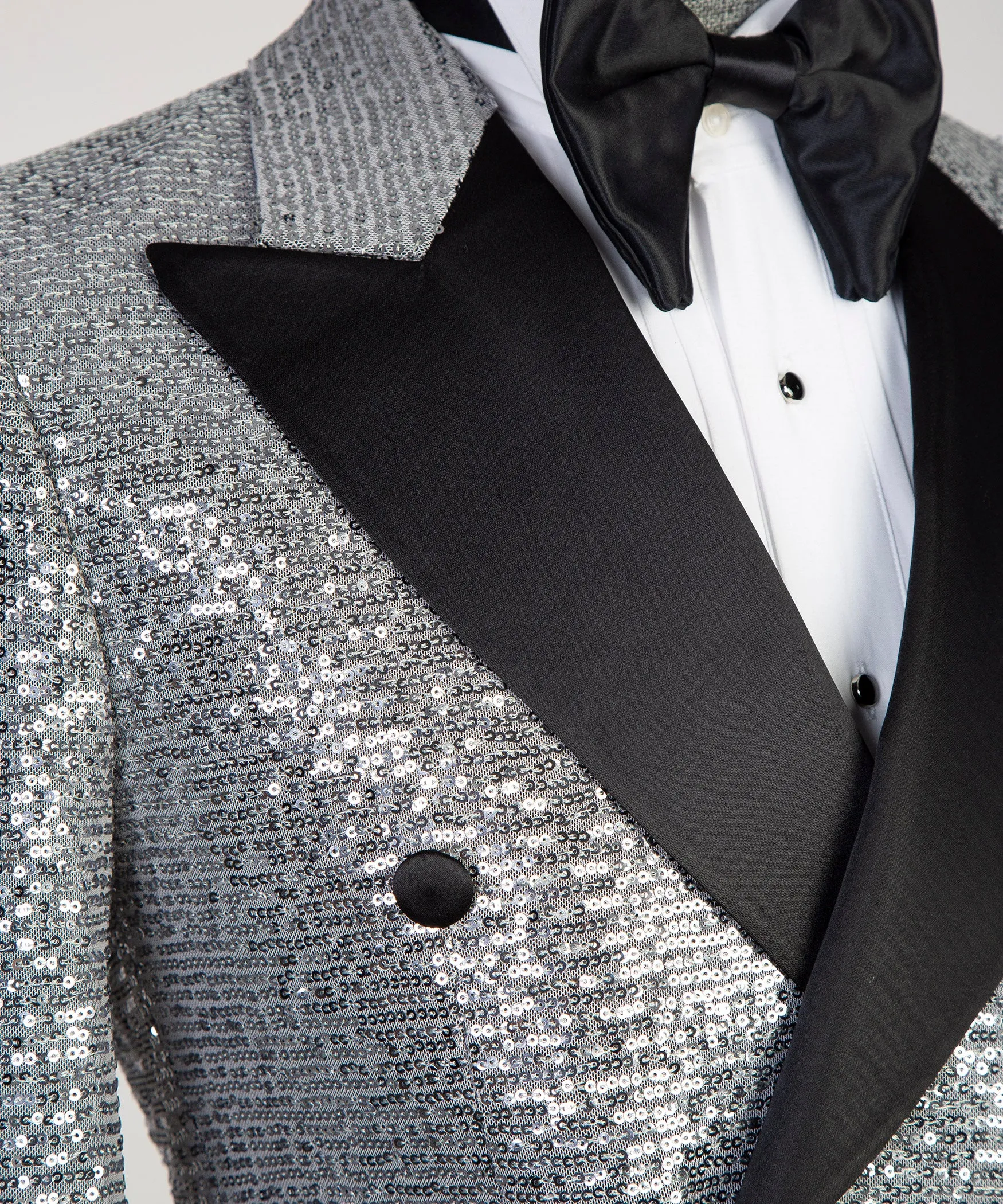 Shining Men's Silver Tuxedo Glitter