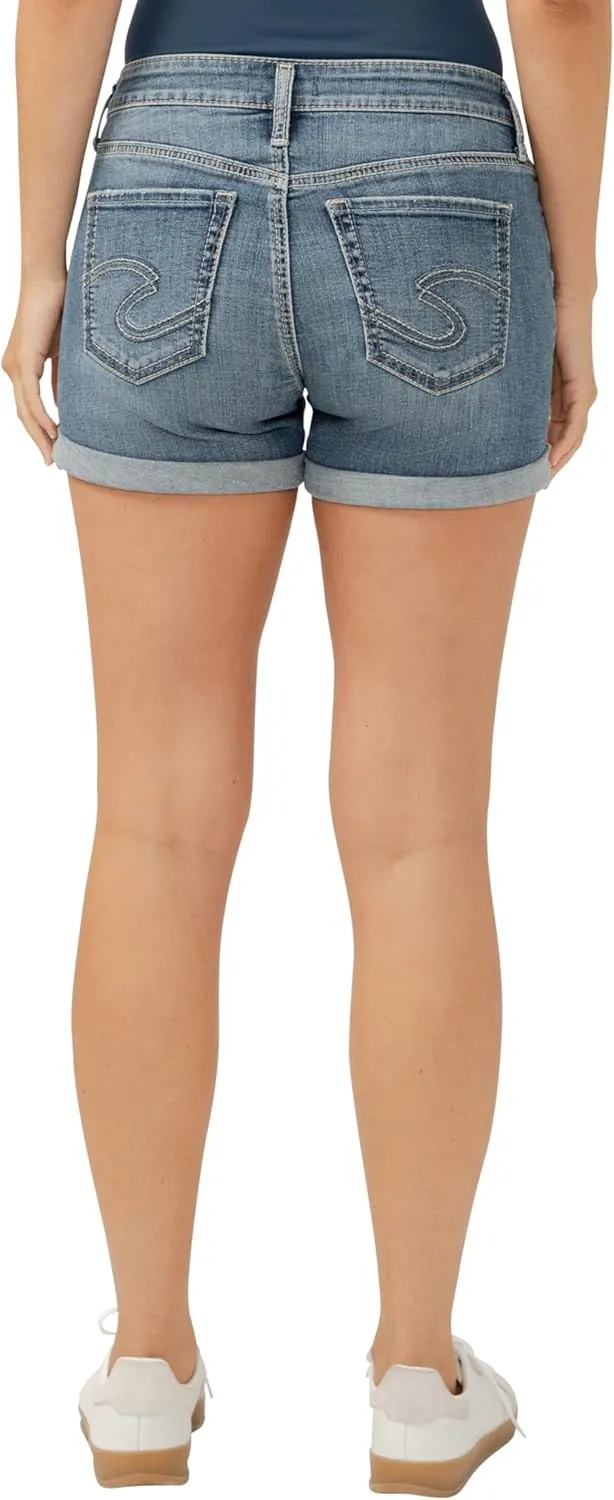 Silver Jeans Co. Women's Suki Mid Rise Curvy Fit Short