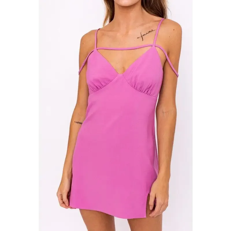 STRAP DETAIL MINI DRESS