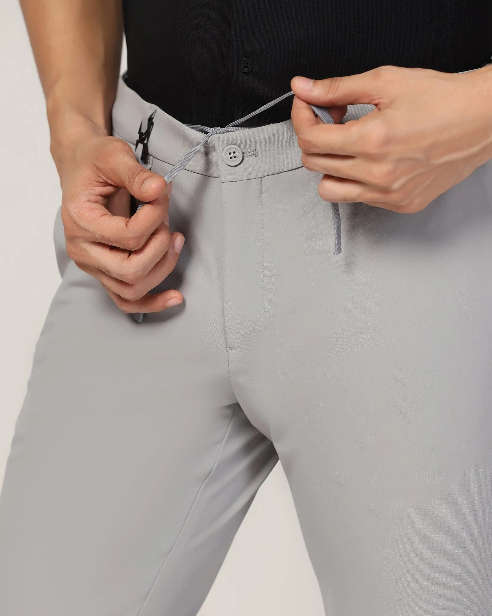 TechPro Slim Fit B-91 Formal Grey Solid Trouser - Sonet