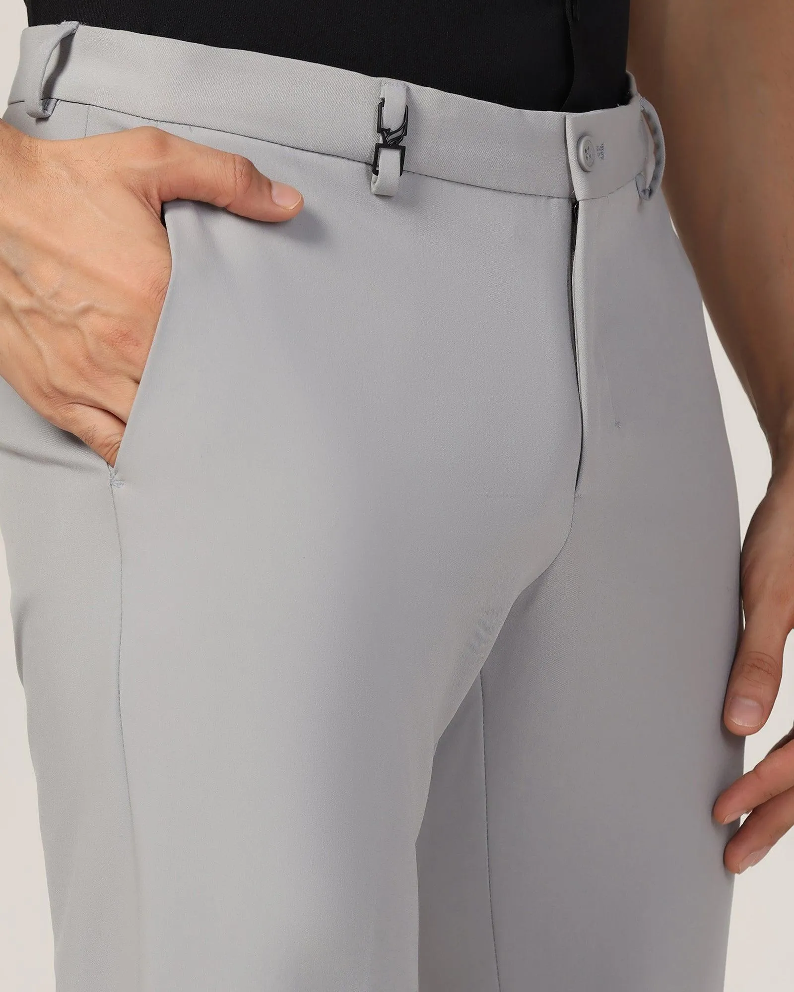 TechPro Slim Fit B-91 Formal Grey Solid Trouser - Sonet