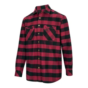 Tentsmuir Heavyweight Flannel Shirt - Red/Black Check by Hoggs of Fife