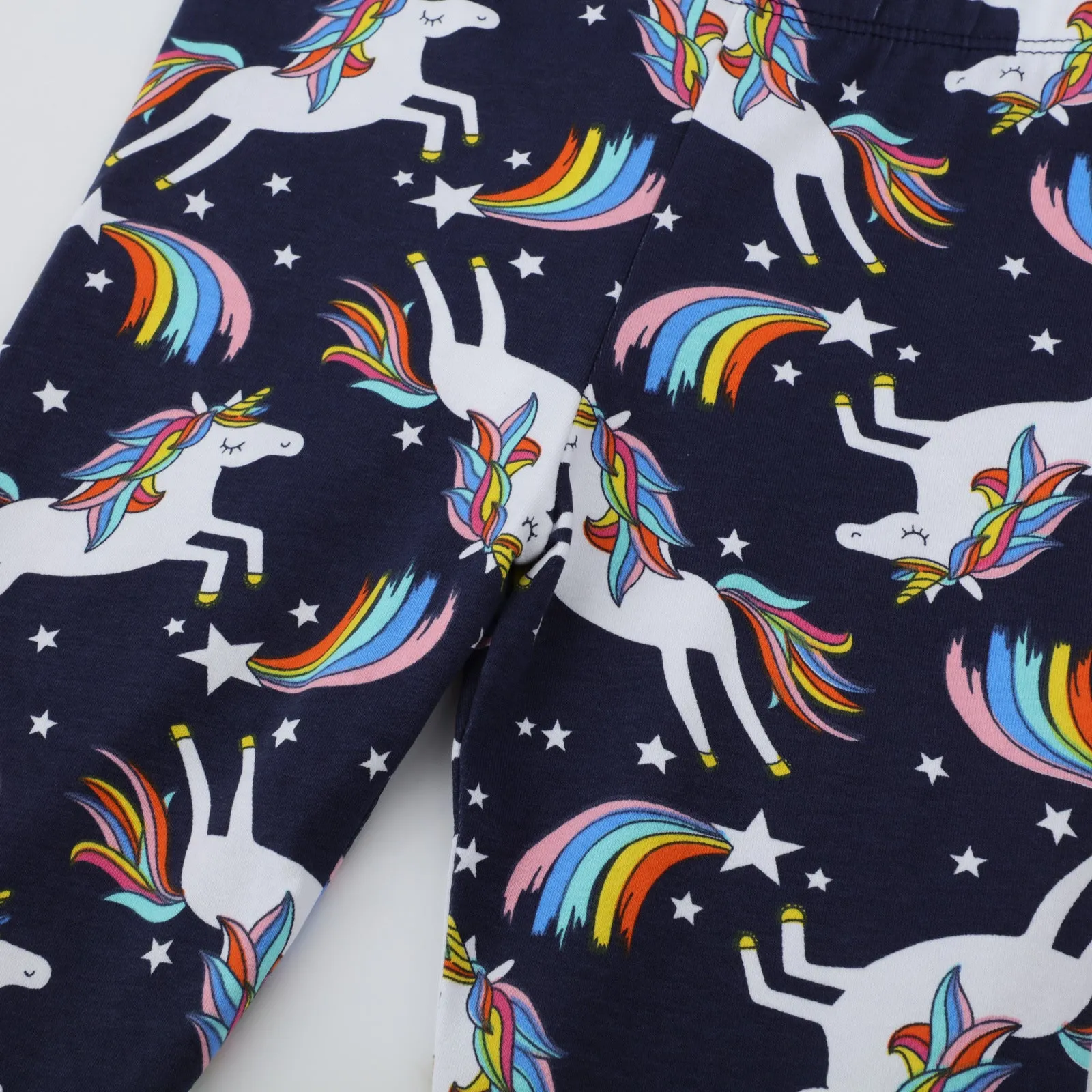 Toddler/Kid Girl's Cartoon Rainbow-colored Unicorns Print Design Leggings