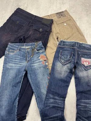 True Religion Jeans Baggy and Y2K Jeans 8 pieces