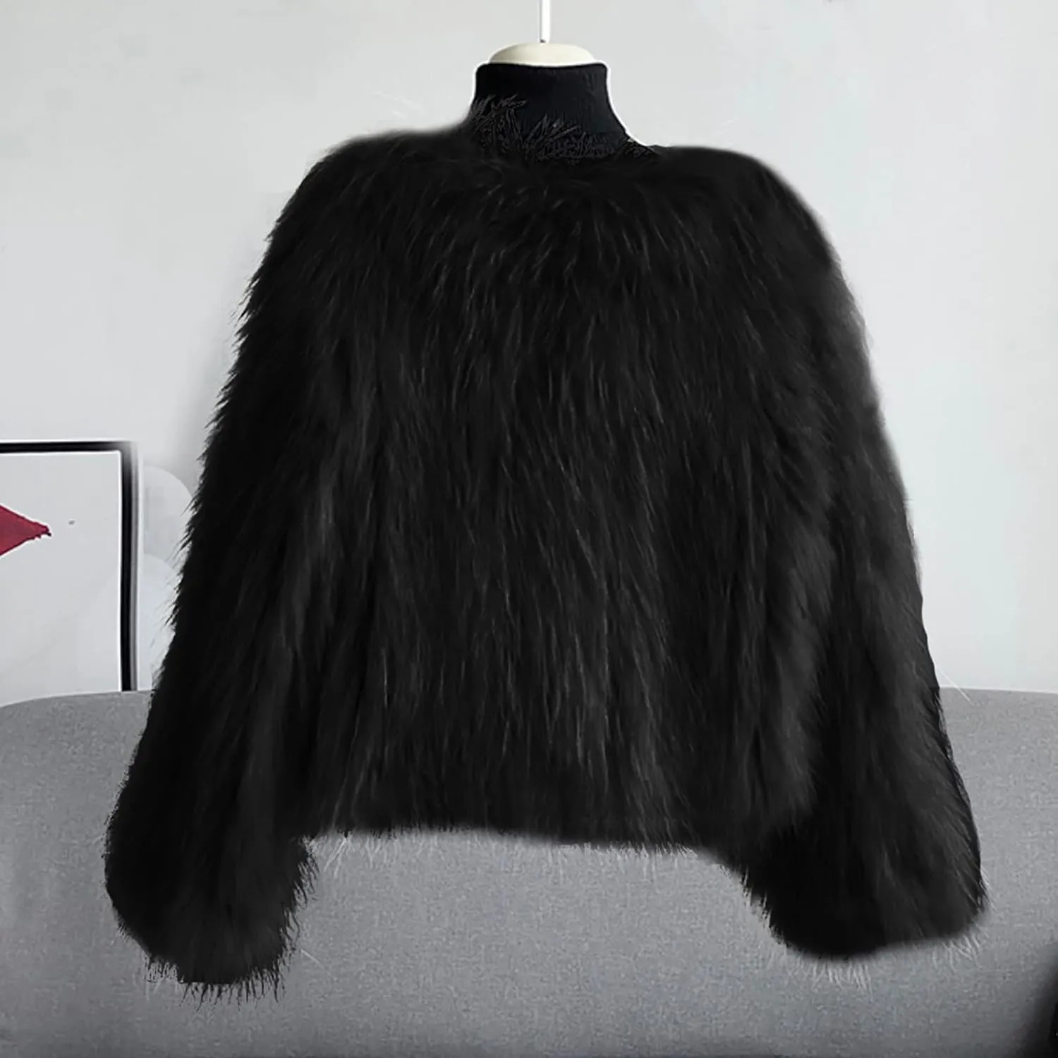 tuduoms Women's Fashion Fluffy Faux Fur Coats Plush Fleece Warm Cardigan Jacket Open Front Short/Long Teddy Coat Outwear