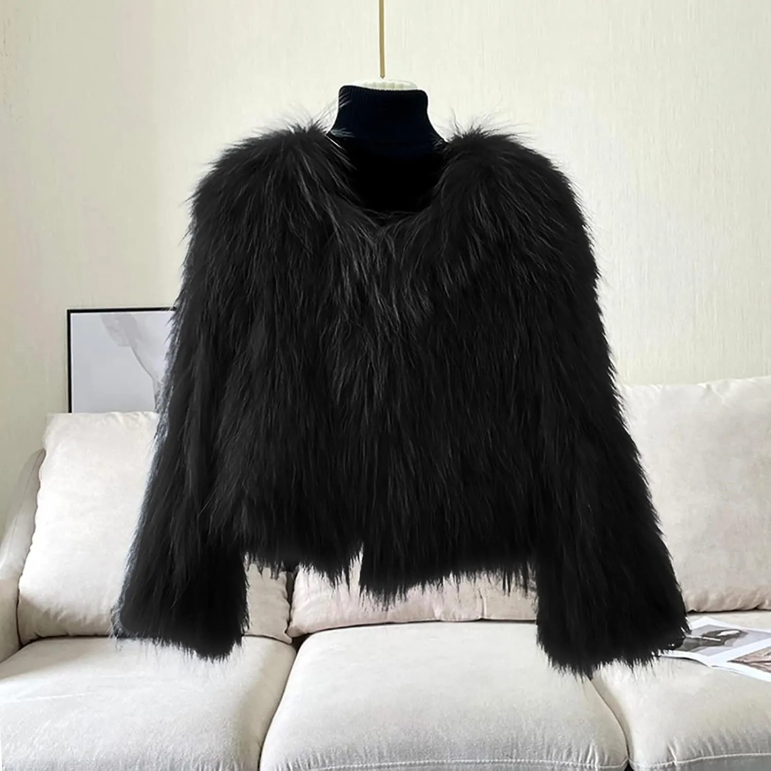 tuduoms Women's Fashion Fluffy Faux Fur Coats Plush Fleece Warm Cardigan Jacket Open Front Short/Long Teddy Coat Outwear