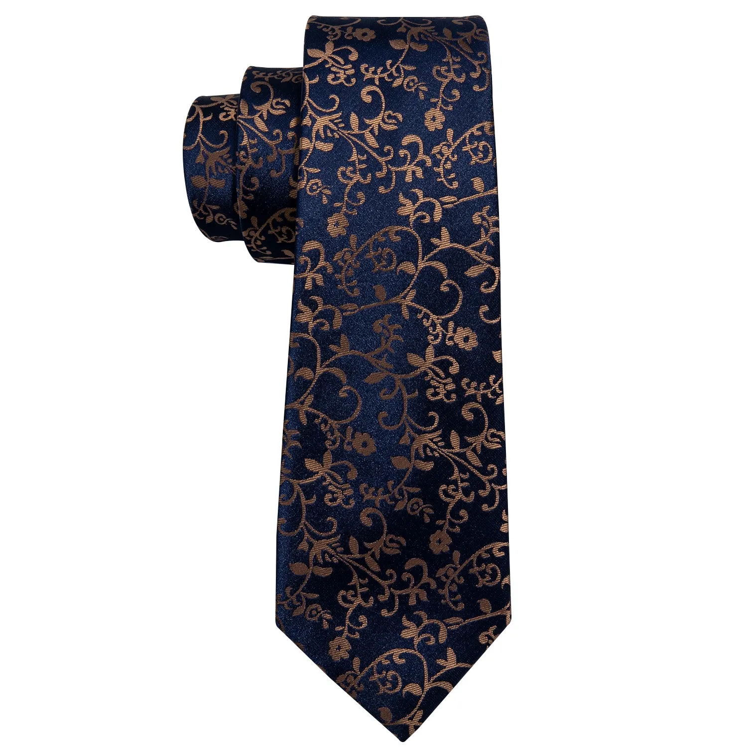 Unique Golden Yellow  Floral Men's Tie Set
