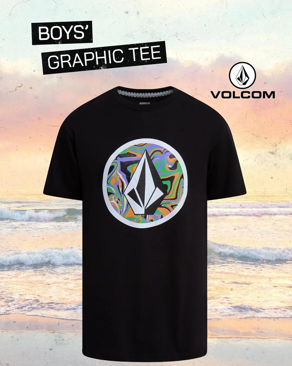 Volcom Boys T Shirt - Cotton Blend Short Sleeve Graphic Tees for Boys - Cool Casual Graphic T Shirts (Sizes: 2T-20)