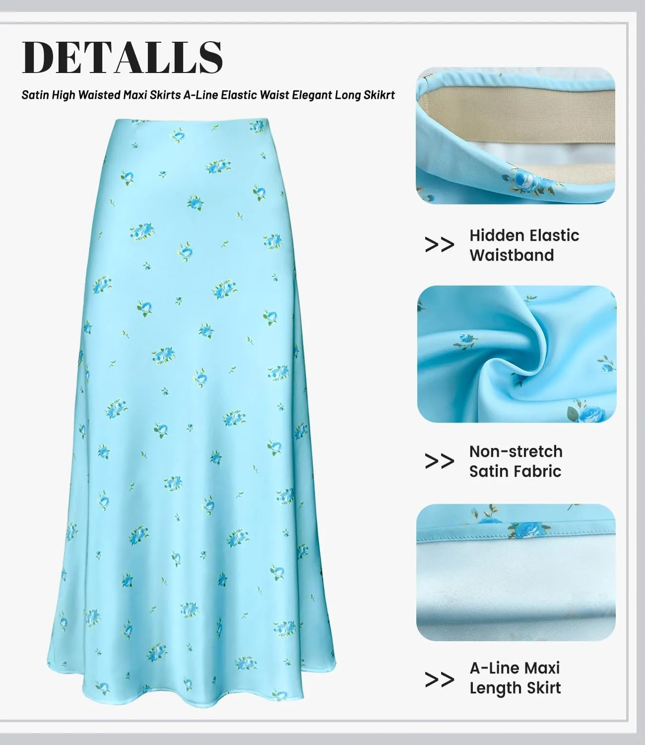 Women's Leopard Print Satin Maxi Skirt High Waisted Elastic Waistband Silk A-Line Casual Party 2025 Summer Long Skirts